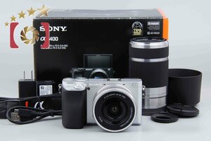 １円出品 SONY ソニー α6400 ILCE-6400Y ダブルズームレンズキット シルバー シャッター回数僅少 元箱付き【オークション開催中】