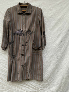 激しい リペア お繕い SASHIKO 刺し子 FRENCH WORK FARMER SHIRT COAT フレンチワーク ファーマー シャツ コート 40s50s60s BORO ボロ