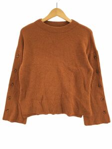 UNTITLED アンタイトル カシミヤ混 袖ボタン ニット セーター size２/オレンジ ◇■ ☆ dja2 レディース