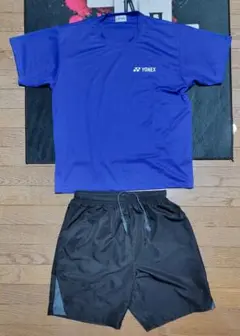 YONEX 青 Tシャツ wundou 黒 パンツ　セット