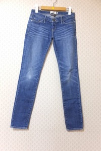 ■【YS-1】 アバクロンビー＆フィッチ Abercrombie & Fitch ■ レディース ジーンズ ■ サイズ・00 ■ 綿98%・他 藍色系 ■？【東京発】A