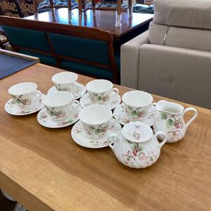 未使用 黒壺マーク WEDWOOD ウェッジウッド APPLE BLOSSOM ティーセット 6客　427