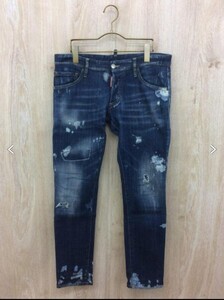 即決 DSQUARED2 ディースクエアード S71LB0242 46 スキニー ストレッチ スリム デニム クレメント ジーンズ ジーパン インディゴ パンツ 