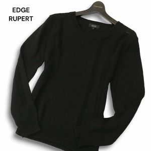 EDGE RUPERT ルパート 秋冬 ウール混★ デザイン ニット セーター Sz.2　メンズ 黒　A4T11081_A#K