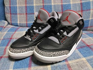 NIKE AIR JORDAN Ⅲ RETRO OG BLACK/FIRE RED-CEMENT GREY エアジョーダン 3 854262-001 黒セメント 灰 国内正規品 US10 28cm 美中古 2018