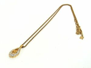 ■美品■ NINA RICCI ニナリッチ ラインストーン ネックレス ペンダント アクセサリー レディース ゴールド系 DD5530