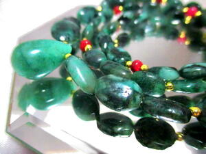 ■SpecialPrice83CtNaturalEmerald&RubyStoneNecklace■