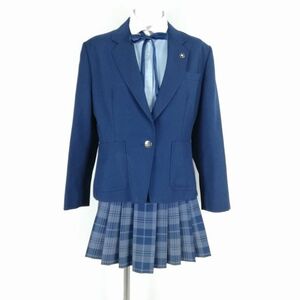 1円 ブレザー マイクロミニスカート 上下4点セット 指定 165A トンボ 冬物 女子 学生服 神奈川秦野曽屋高校 花紺 制服 中古 ランクC NA9052