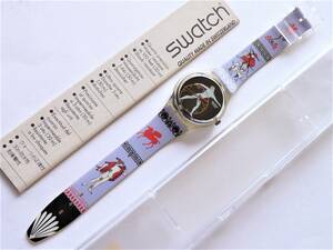 未使用ですが不動 ディスプレイ用部品取り スウォッチ レギュラーモデル Swatch 1992年 Discobolus 品番GK141