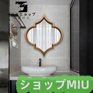 新入荷★高級感溢れる 80x90cm ．壁掛けミラー ウォールミラー 贅沢壁掛け鏡 アンティーク調 壁掛け鏡 壁掛け 豪華鏡