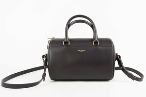 【超美品】SAINT LAURENT サンローラン ベイビーダッフル ショルダーバッグ ブラウン系 レザー【QR17】