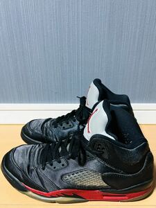 ☆AIR JORDAN 5 RETRO /エアジョーダン5 レトロ サテンブラック/ユニバーシティレッド 440888-006 25㎝