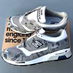 LIMITED認定店舗限定 UK製 NEW BALANCE M1500NBG GRAY LOGO US10.5D 28.5cm 30th記念モデル スエード 新品 イギリス英国製 NB グレー ロゴ