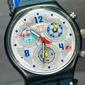 1998年ワールドカップ記念モデル 美品 SWATCH スウォッチ CHRONO クロノ AG1997 腕時計 クオーツ アナログ クロノグラフ 新品電池交換済み