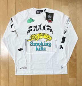 未使用☆XL [DIESEL×GR8×FR2] 20SS Smoking Kills ロングスリーブ 長袖Tシャツ XL ホワイト D8.8-FR-TS06 ディーゼル エフアールツー