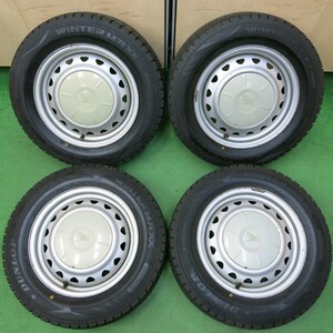 *送料無料* バリ溝！綺麗！9.5分以上★スタッドレス 195/65R15 ダンロップ WM02 スチール PCD100 114.3/4H マルチ★4050111イス