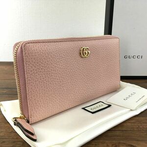 ☆送料無料☆ 未使用品 GUCCI ジップウォレット 456117 プチマーモント ピンク 箱付き プレゼントにも！ 181