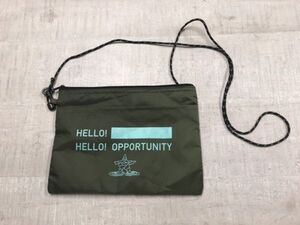 HELLO! HELLO! OPPORTUNITY ストリート リップストップ サコッシュ 小物入れ 男女兼用 カーキ