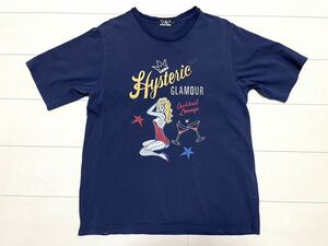 HYSTERIC GLAMOUR ヒステリックグラマー　L 刺繍柄プリント　カクテルラウンジ　Ｔシャツ　NO.02203