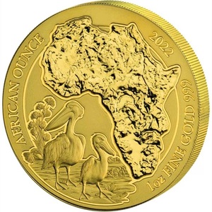 [保証書・カプセル付き] 2022年 (新品) ルワンダ「アフリカ・ペリカン」純金 1オンス 金貨