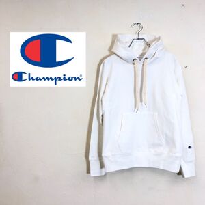 1I2450-G-N◆美品タグ付◆ champion チャンピオン パーカー リバースウィーブ スウェット トレーナー ◆ sizeL ホワイト 綿 レーヨン