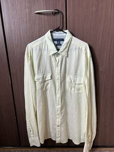 中古品★TOMMY HILFIGER 長袖ダウンボタンシャツ　トミーヒルフィガー　春夏秋冬　　メンズ　男性　カジュアル　即決　即発送