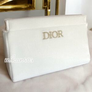 Dior ディオール ポーチ ベルベット スウェード ホワイト ゴールド ノベルティ ノベルティー クリスチャンディオール