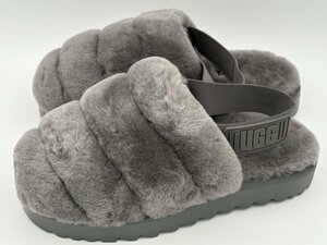 新品ug1414訳あり UGG アグ サンダル スーパーフラッフスリッパ SUPER FLUFF SLIPPER 23.0cm US6.0 女性用 チャコール 並行輸入品 1121751