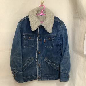 K66.キッズビンテージリーバイスボアジャケット子供服古着アメカジUSA製アメリカ製フリー＆イージー７０年代Wrangler デニムジャケット L