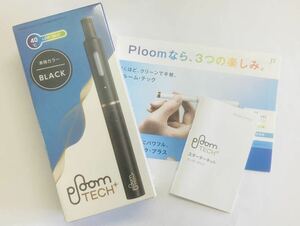 B 未開封フィルム付き Ploom TECH プルームテック スターターキット ブラック BLACK ガイド付き 喫煙具 電子タバコ 新品