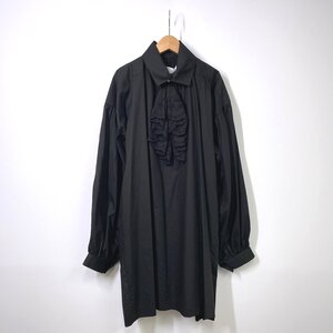 【新品同様】tao COMME des GARCONS レースリボン シャツワンピース M ブラック 黒 長袖 タオ コムデギャルソン