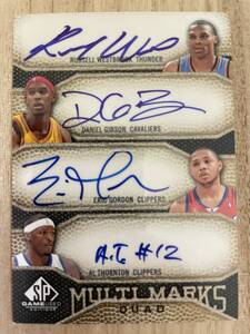 Russell Westbrook 2009-10 Upper Deck SP Game Used Edition Multi Marks Quad Auto /50