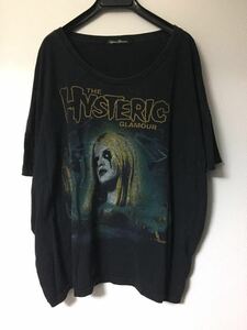 Hysteric Glamour メタルグラフィック ワイド Tシャツ ウォッシュドブラック 褪せ黒 バンT ビンテージ調 加工