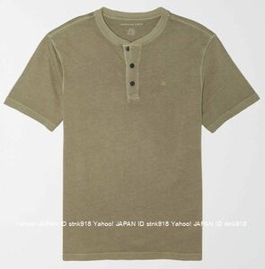 〓アメリカンイーグル/US M/AE Super Soft Icon ヘンリーTシャツ/Olive