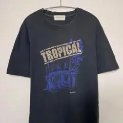 アメリカ古着 プリント Tシャツ TROPICAL 黒 XL