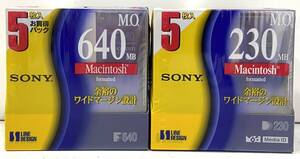 221109A☆ SONY MO 3.5型光磁気ディスク 604MB-5枚 230MB-5枚 未使用 10枚セット ♪配送方法＝おてがる配送宅急便(EAZY)