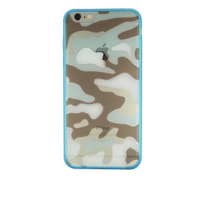 即決・送料込)【迷彩ケース】GauGau iPhone6s Plus/6 Plus Camouflage Hybrid Clear Case Blue カモフラージュ ハイブリッド クリア ケース