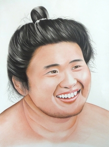 〇色鉛筆画・宅配８０サイズ・人物画 スポーツ選手 大相撲 (255×330) 絵画 貴乃花光司 貴花田 イラスト 