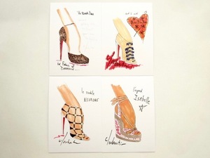 ● パリ 限定 ルブタン 展示会 絵はがき ポストカード 4枚セット B Christian Louboutin L