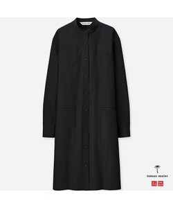 エクストラファインコットン　スタンドカラー　ロングシャツ　ユニクロ　X　tomas maier 黒　XXL　新品試着のみ　新品・価格タグ有り