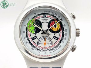 2407601835　＃ SWATCH スウォッチ IRONY アイロニー AG1995 クォーツ QZ 3針 クロノグラフ アナログ 腕時計 シルバー文字盤 純正ベルト