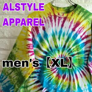 C340【ALSTYLE APPAREL】長袖Tシャツ 【メンズXL】タイダイ