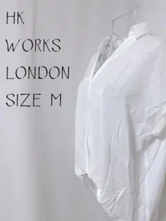 【HK WORKS LONDON】ホワイト 無地 レース ノースリーブ ブラウス