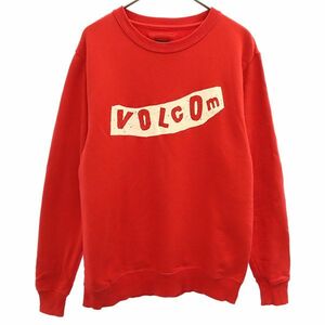 ボルコム プリント 長袖 スウェット トレーナー M レッド VOLCOM メンズ