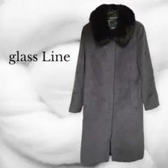 glassLine グラスライン アンゴラ混フォックスファー付きコート グレーM