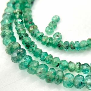 ■エメラルドアクセサリーパーツおまとめ■ o重量約6.2g パーツ ルース 裸石 宝石 ジュエリー emerald 丸 両穴 necklace CA3