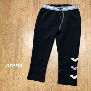 arena＊アリーナ レディースS 黒 七分丈 レギンスパンツ タイツ スパッツ ストレッチ メッシュ部あり トレーニング スポーツウェア