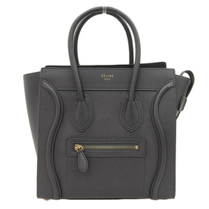 セリーヌ CELINE ラゲージ マイクロショッパー ハンドバッグ レザー ダークブラウン 中古 新入荷 OB2189