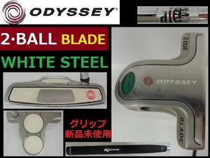 オデッセイ■2・BALL■BLADE■WHITE STEEL■パター■約86.5cm■ Karmaグリップ新品未使用■送料無料■管理番号4678