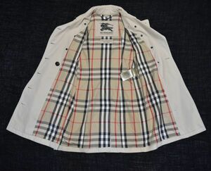 ★バーバリー★ENGLAND英国製SANDRINGHAM★Burberry ESTABLISHED素敵なベージュ色 さりげない上品さがあるミドルのトレンチコートM/40